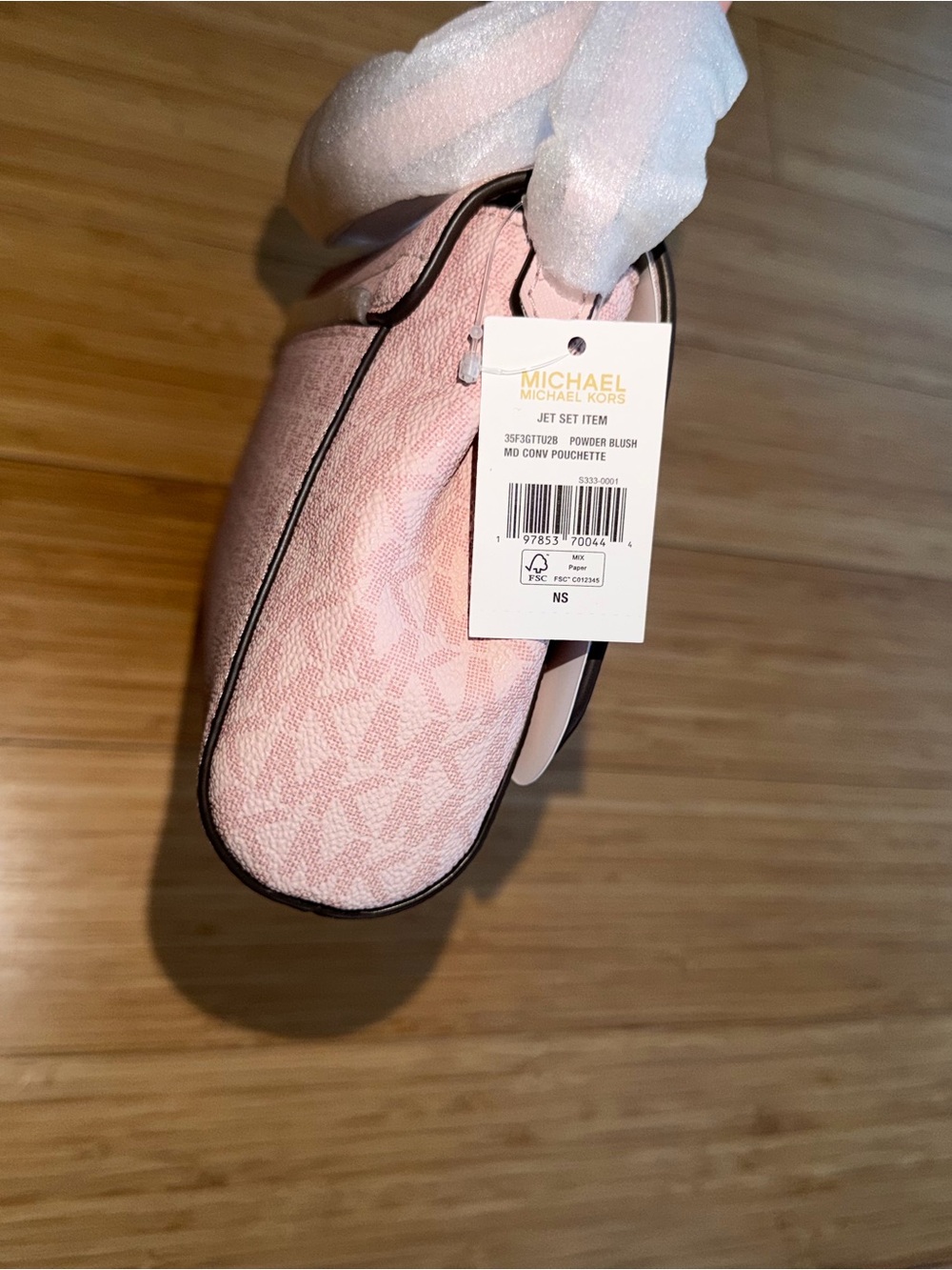 Michael Kors Blush Pink Signature Crossbody with Black Trim - Picture 5 of 8